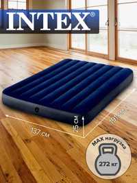 Полуторный надувной матрас INTEX надувные матрасы кровать полтора спал
