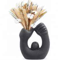 Керамична ваза за цветя, креативна интериорна декорация, цвят: черно
