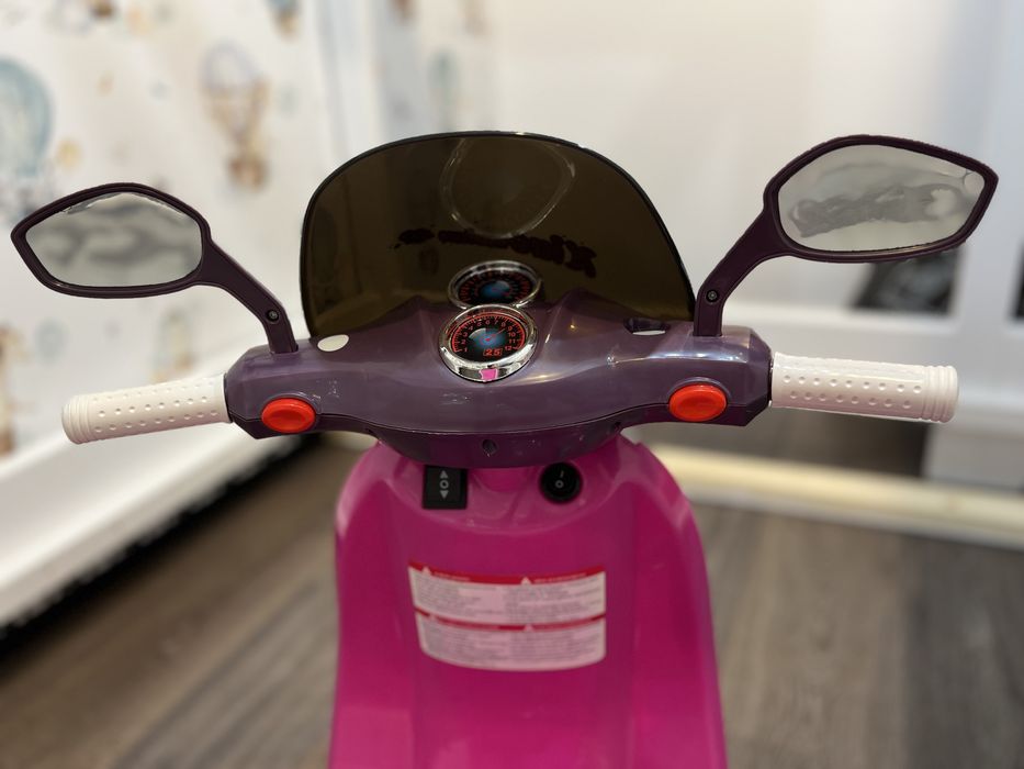 Vand scuter electric pentru copii, cu lumini, muzica, mers fata-spate