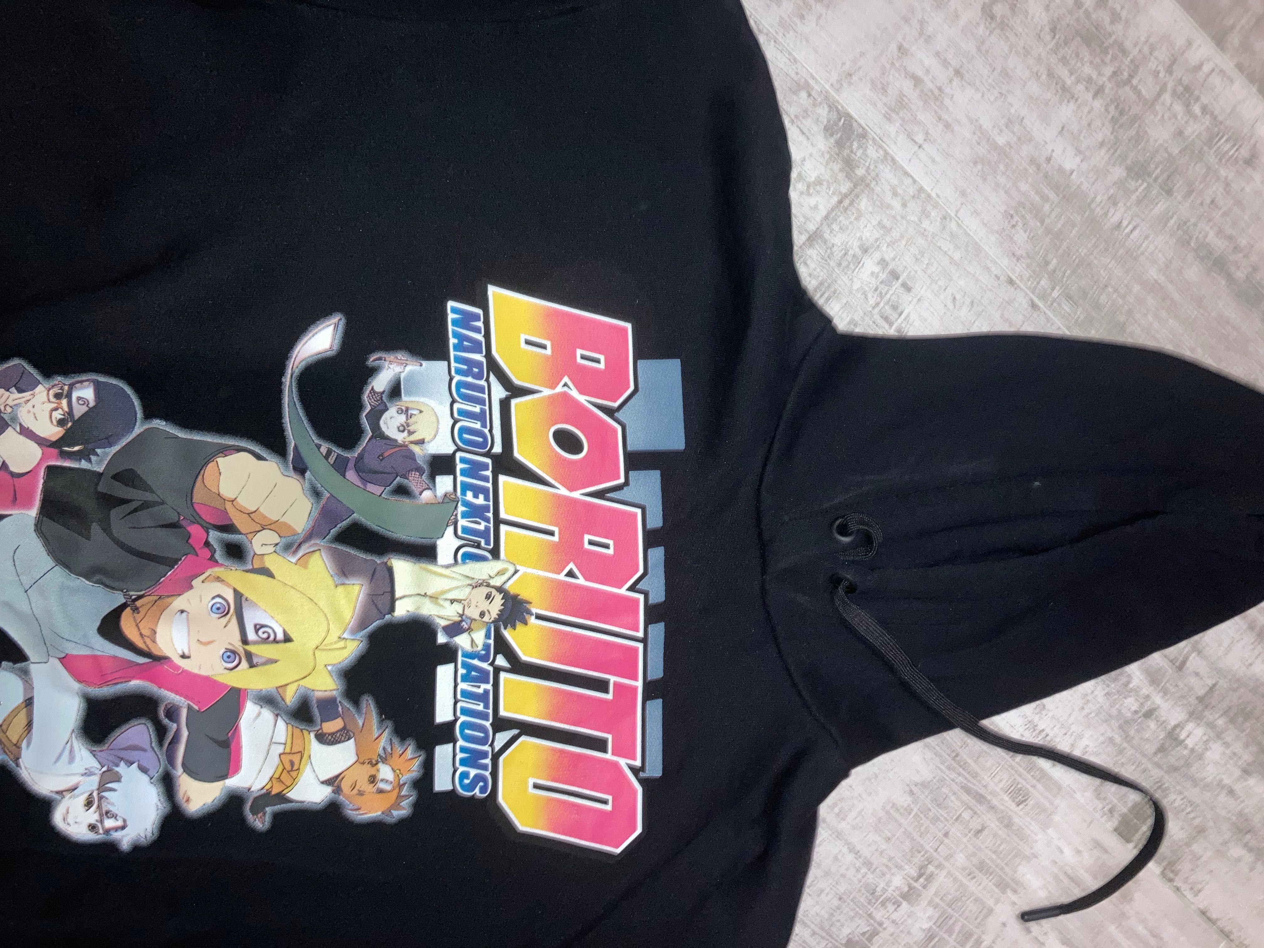 Черно oversized hoodie на Boruto
