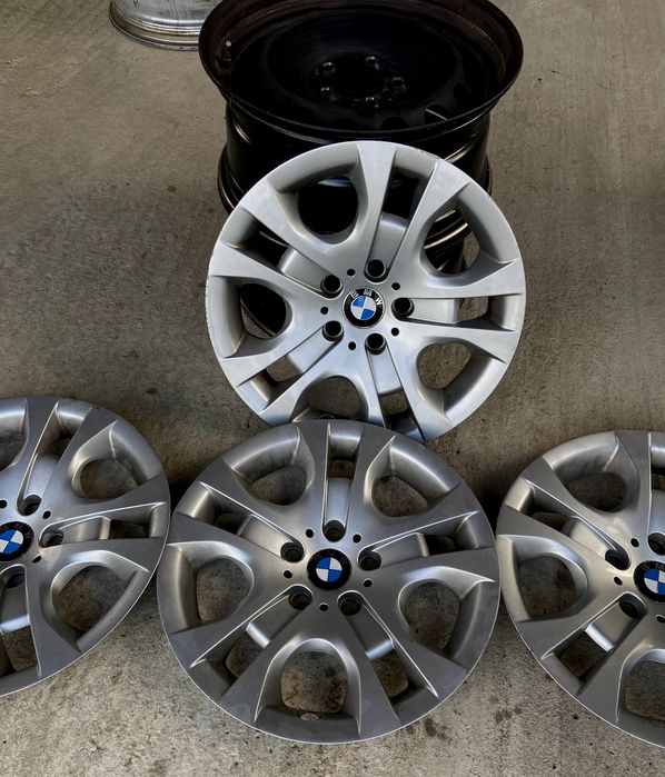 Vând jante originale BMW echipate cu senzori + capace