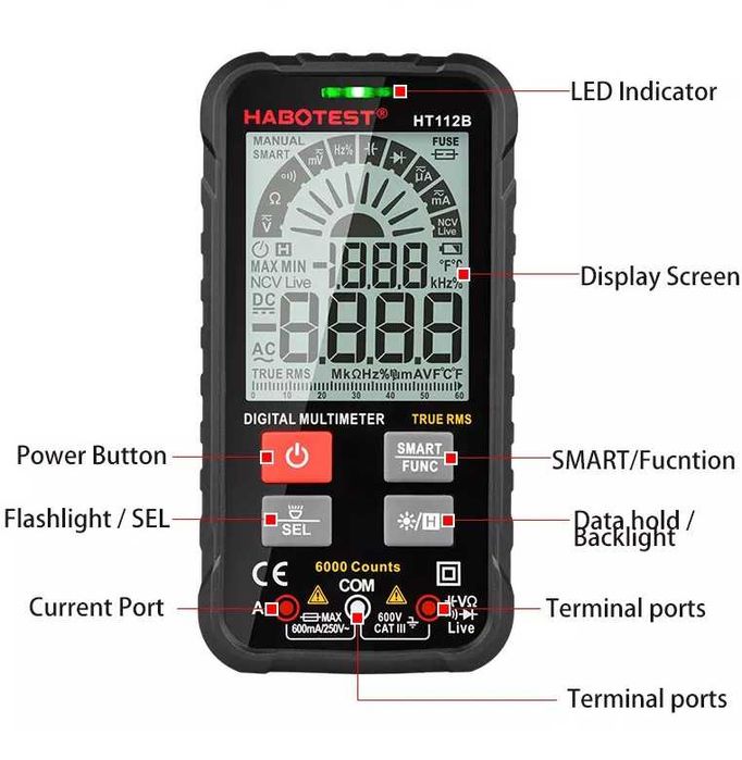 Multimetru Habotest HT112B nou in cutie
