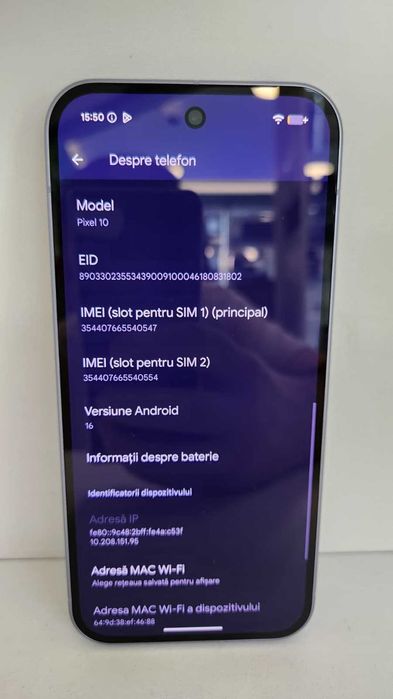 Google Pixel 10 Frost 5G 12/128GB (Ag8 Tudor1/B73756) Garantie 2 Ani!