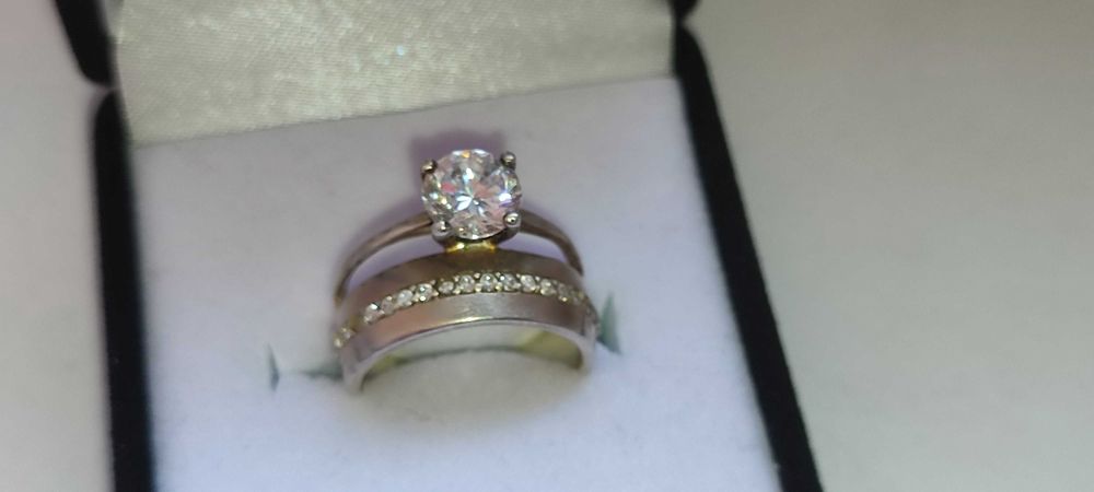 Серебряное "двойное" колечко разм.14