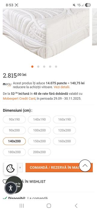 Saltea Mobexpert Daisy Soft 140