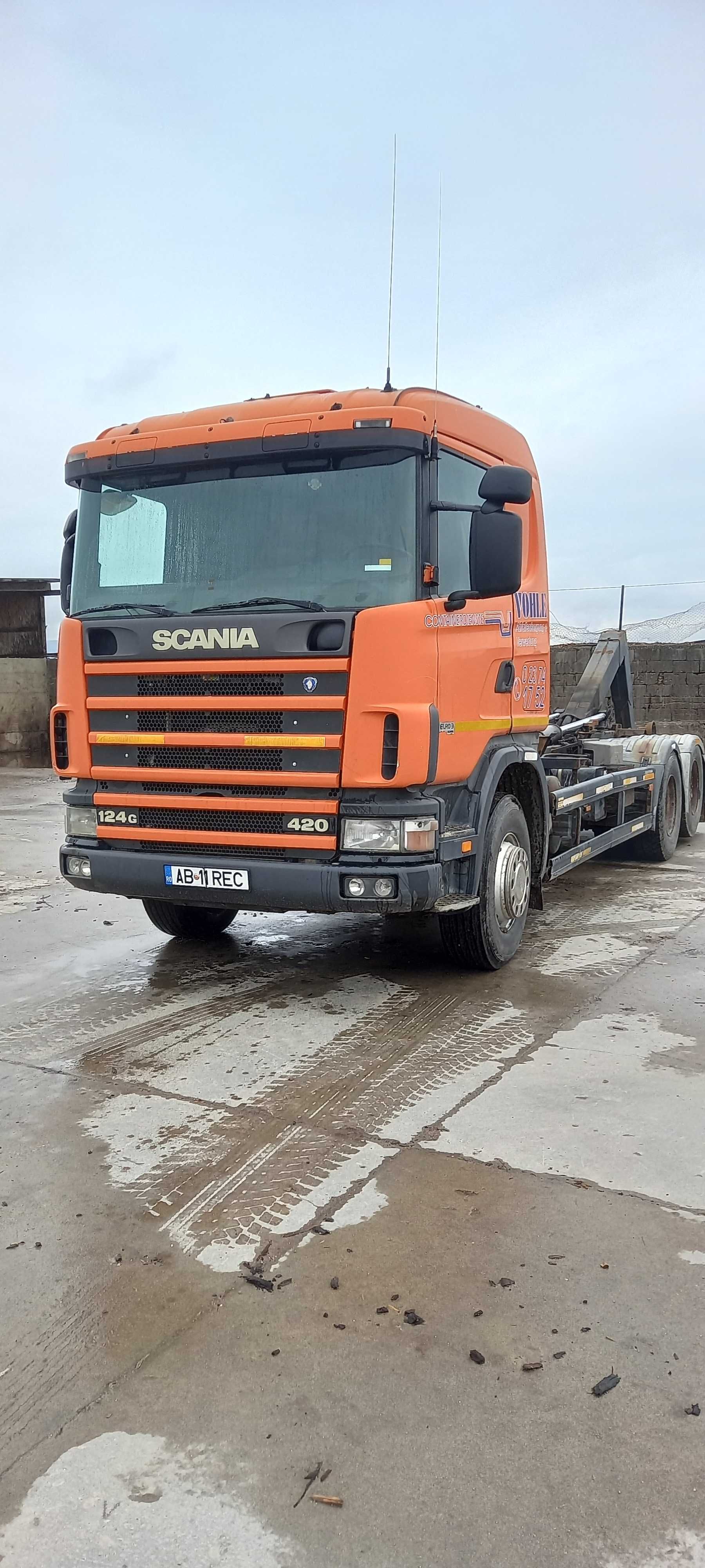 Camion transport container Scania R124