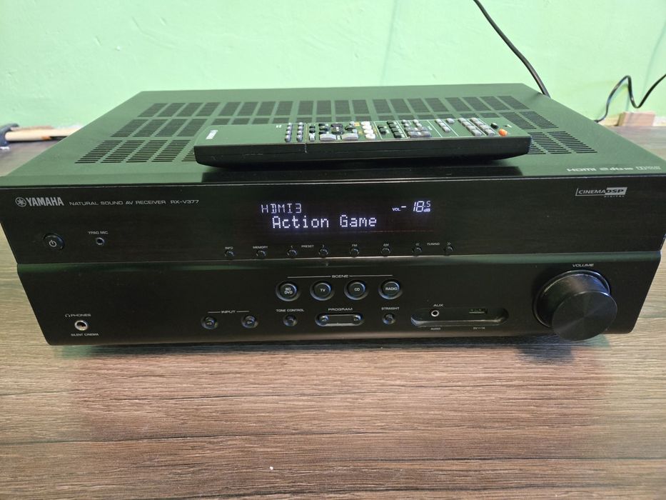 Ресийвър 4K Yamaha RX-V377, 5 канали, 500W с 2 колони thunder ths-8000