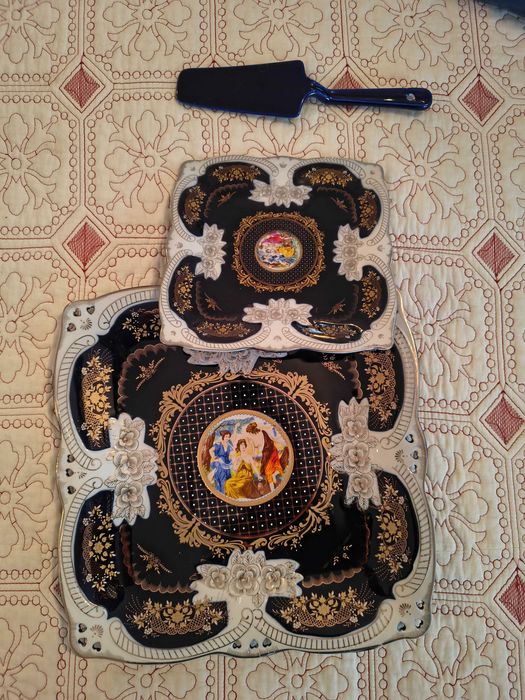 Set vintage farfurii pentru tort