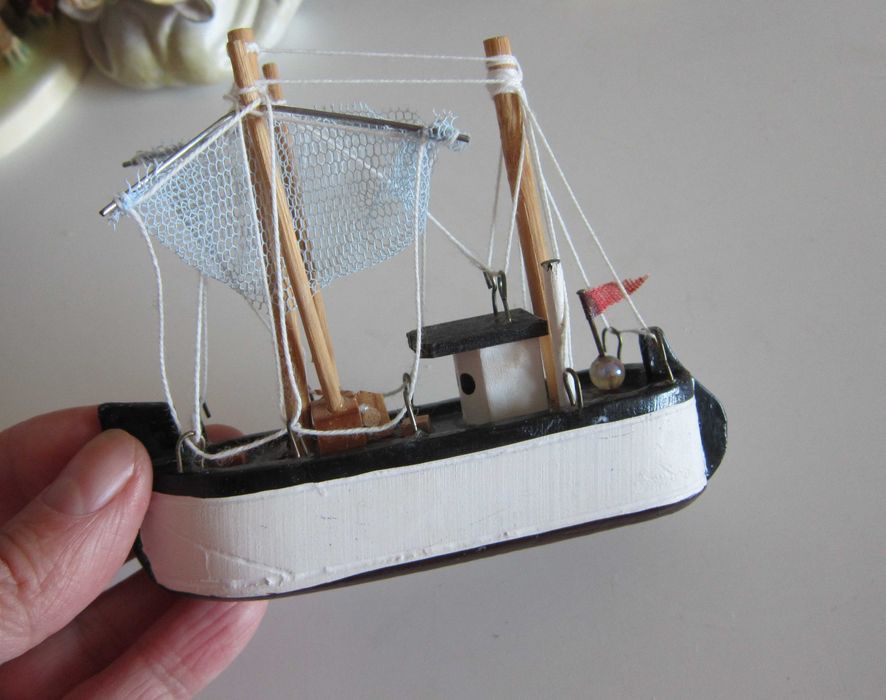 nautic miniatura vintage vapor corabie din lemn handmade Germania