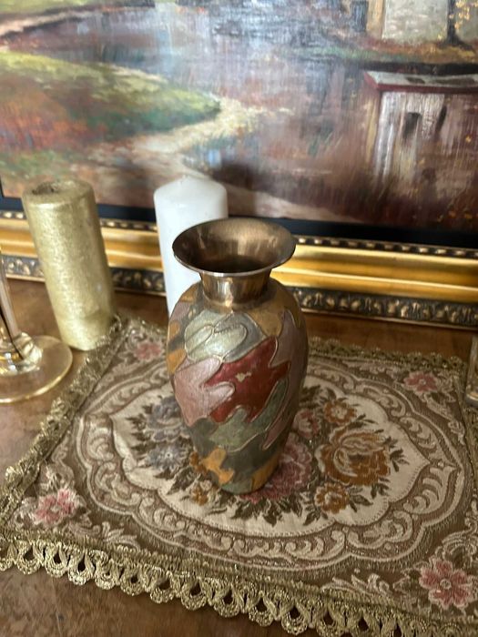 A178 Vaza veche de alama cloisonne ~500g 17,5cm