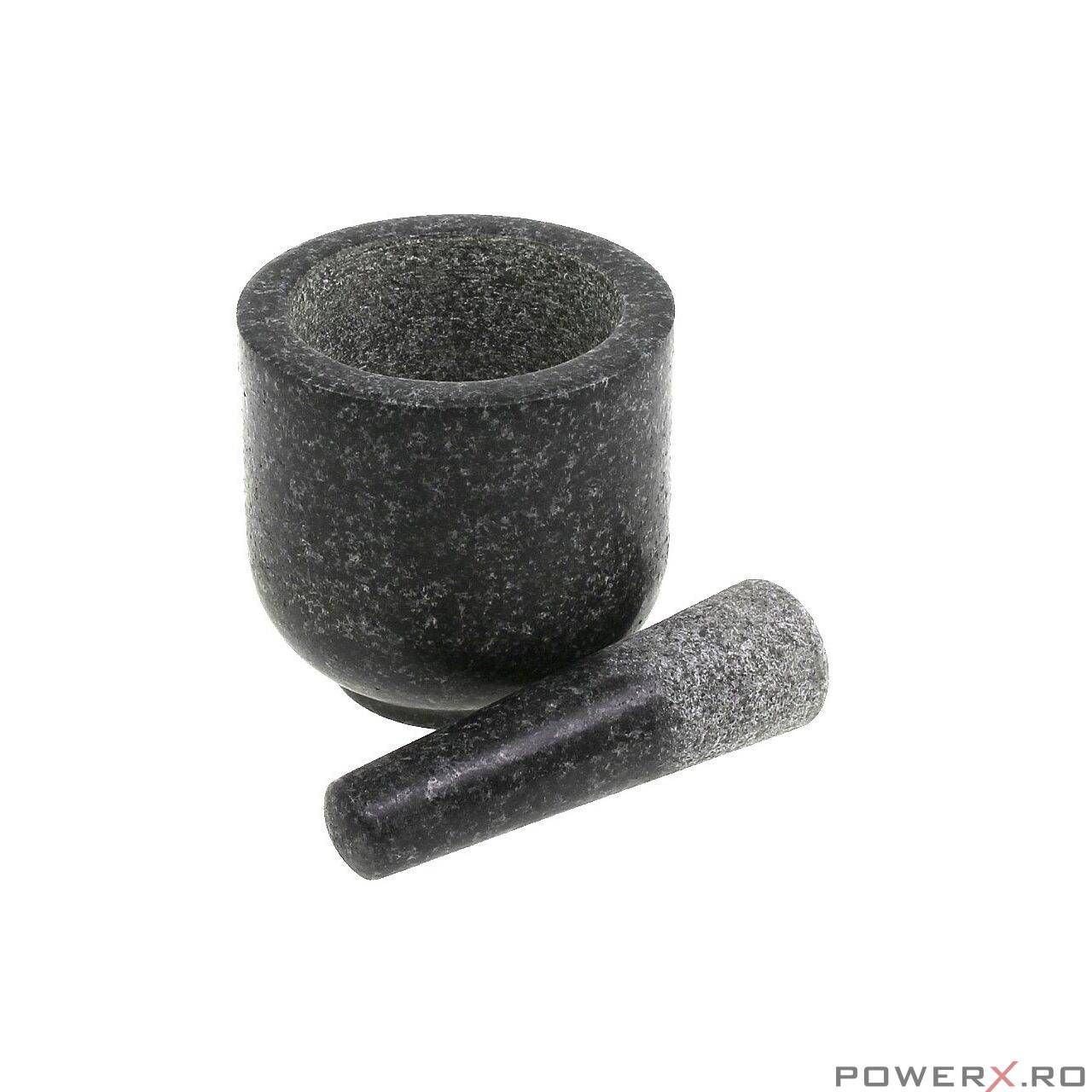 Mojar cu pistil din granit, 12x12x15.5 cm negru, Kinghoff