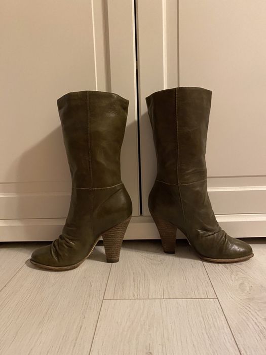 cizme-dama Buffalo London,marimea 39,piele naturala,kaki