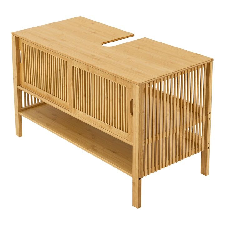 Dulap qiuveta mica, en.casa, , 60 x 100 x 45 cm, bambus, natur, mon