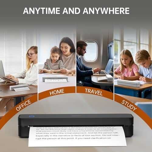 Нов Мини безжичен термопринтер A4, Bluetooth, 300dpi за iOS/Android/PC