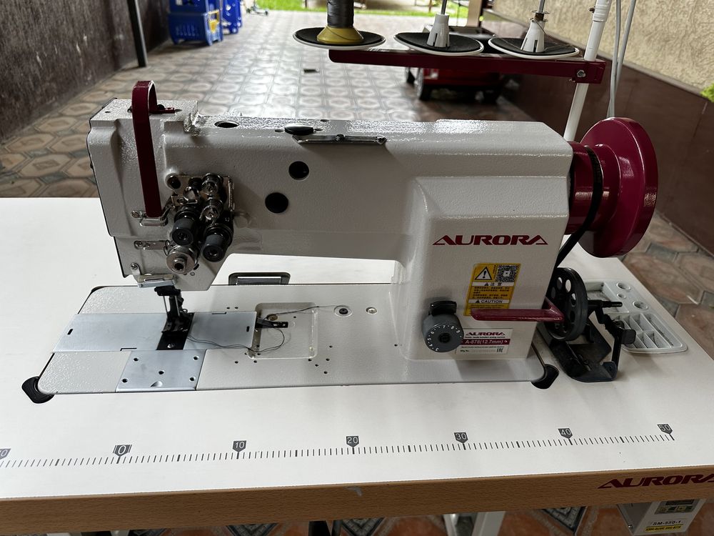 Aurora двухигольная промышленная швейная машина !