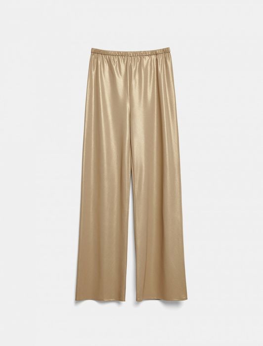 Златист широк панталон Zara