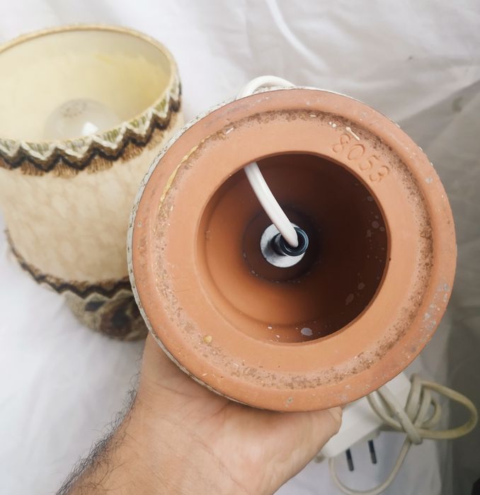 Două veioze vechi, deosebite din ceramică, pt colectionari, Germania.