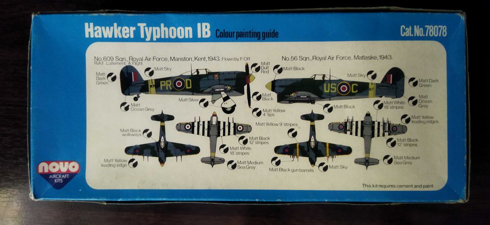 конструктор сборная модель самолета Hawker Typhoon 1/72 NOVO Англия!