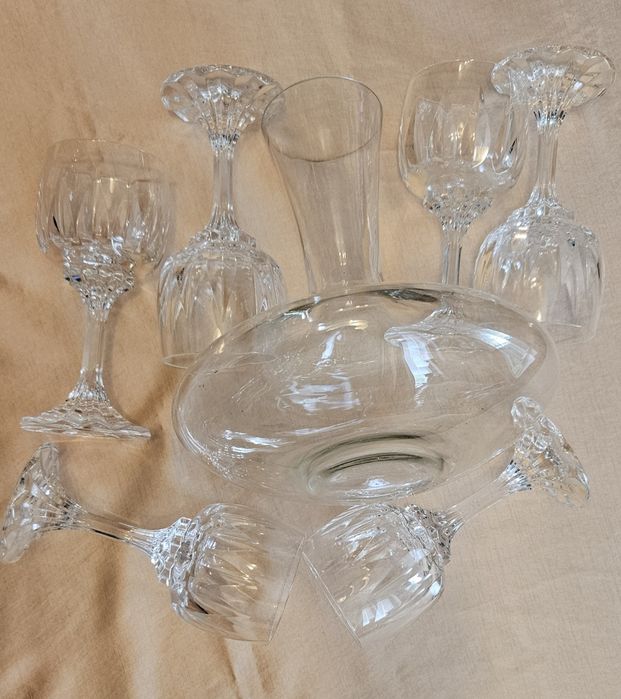 Кристални чаши + карафа