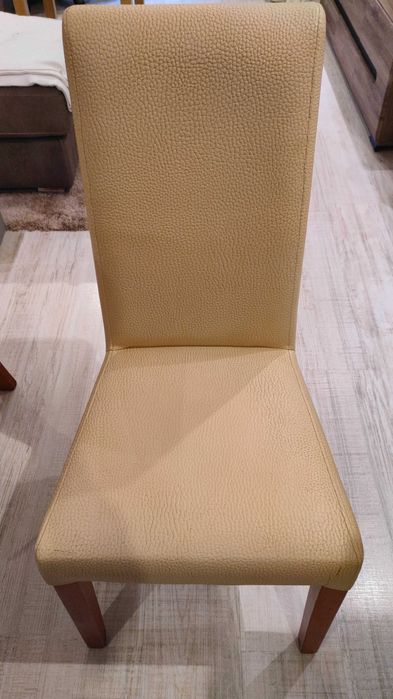 Разтегателна трапезна маса, масив + 6 броя трапезни столове Еко кожа