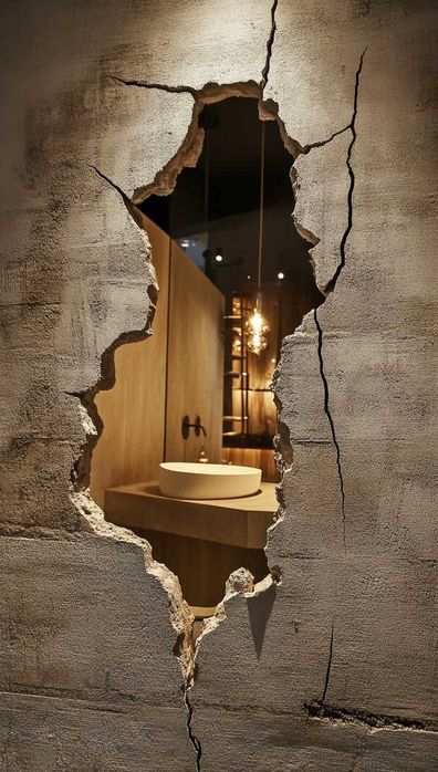 Скалы в интерьере. имитация скал. камень. художник