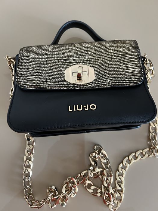 Poseta noua, cu etichetaă, Liu Jo , neagra cu auriu,