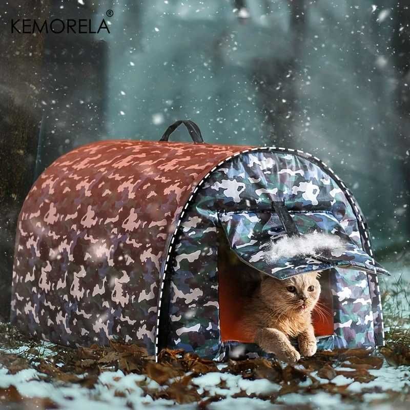 Водоустойчива Котешка къща, легло на открито, изолирана, устойчива