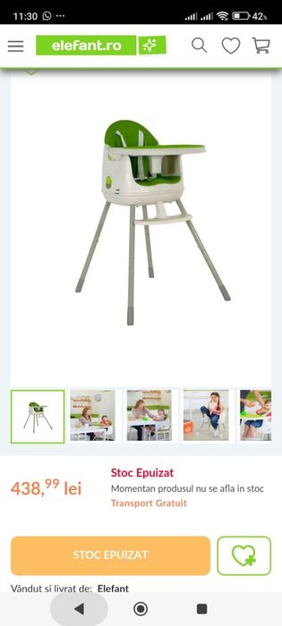 Scaun copil.Scaun de masa MULTI DINE 3in1 pentru copii,