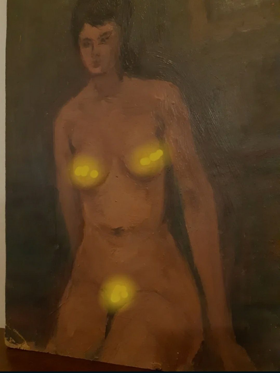 Уникална маслена картина ''Женско тяло '' на художника Николай Илиев .