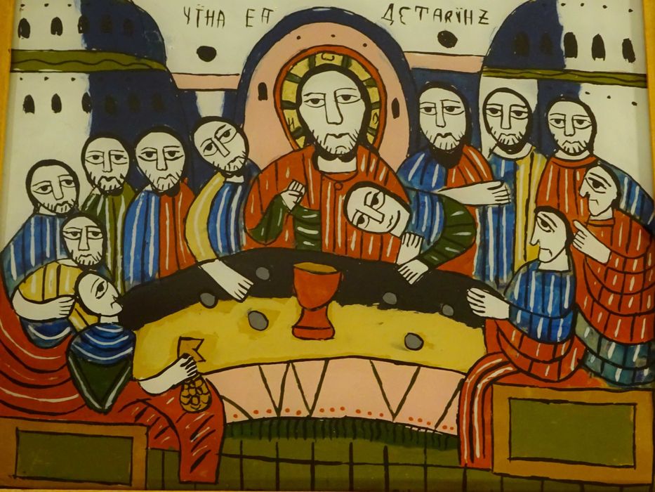 Icoana Cina cea de Taina, pictura rara de Feur Gheorghe, Nicula