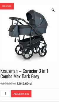 Vand carucior Krausman 3in1, Combo Max gray.