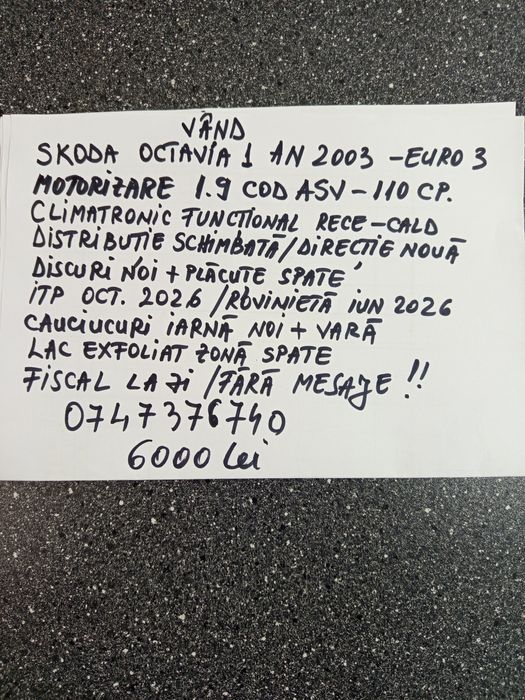 Octavia 1.9 tdi euro 3,an 2003