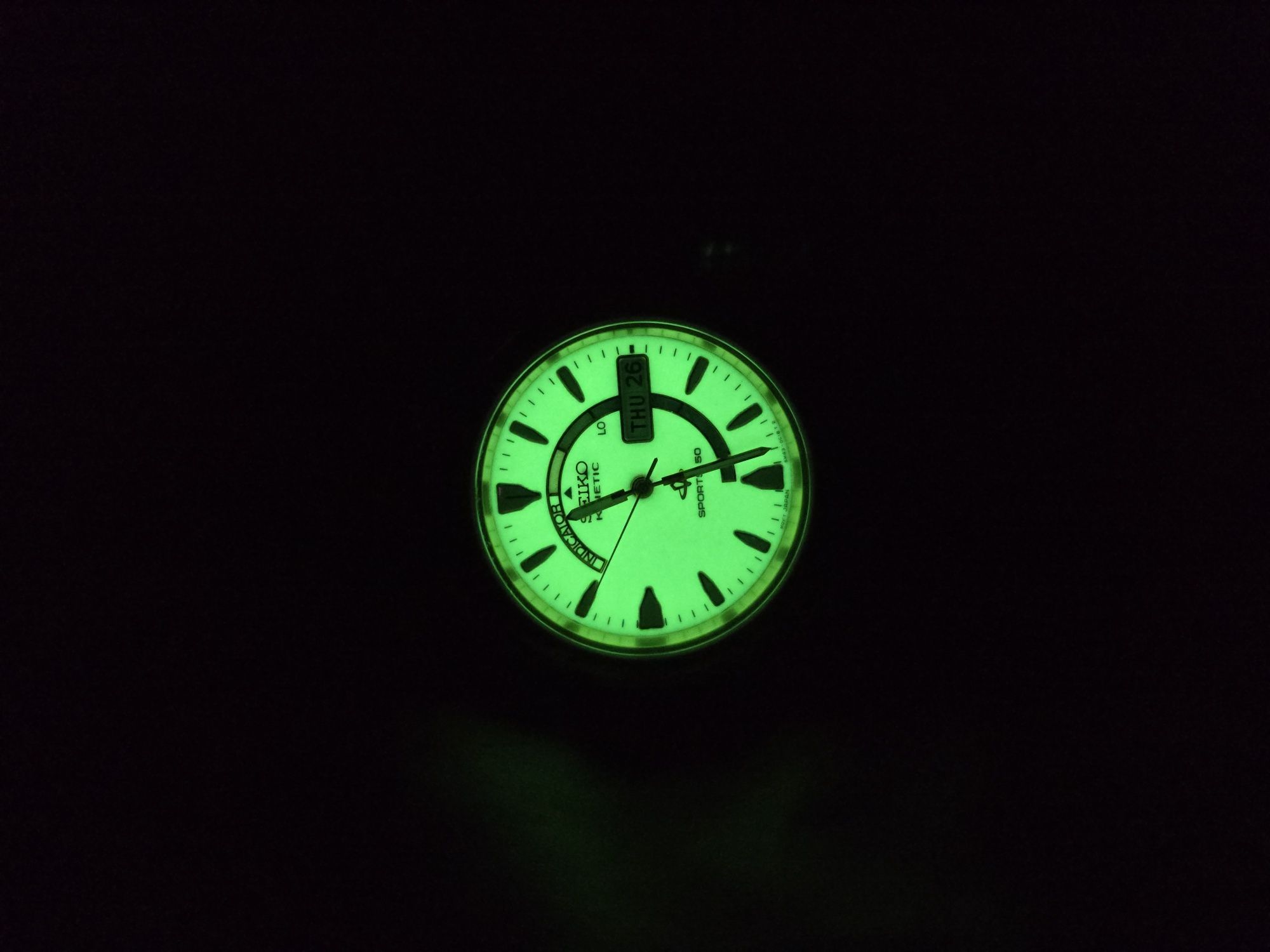 Seiko Kinetic Lumed Dial