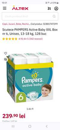 Pampers nr 6  128 bucati