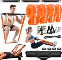 Тренировъчни фитнес ластици TRX комплект с разглобяема щанга