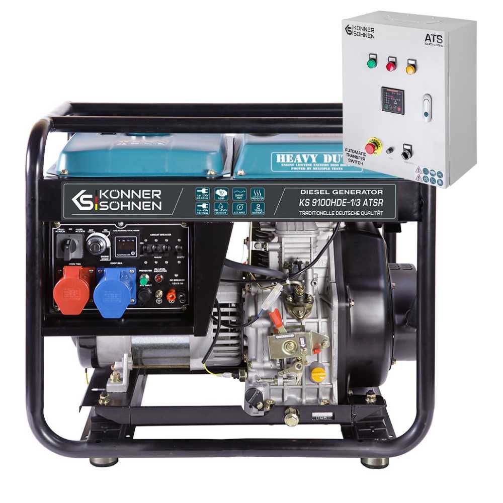 Generator diesel 230/400V, 7,5kW Könner & Söhnen KS 9100HDE-1/3 cu ATS