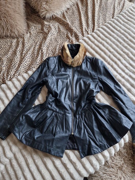 Дамско яке естествена кожа и косъм