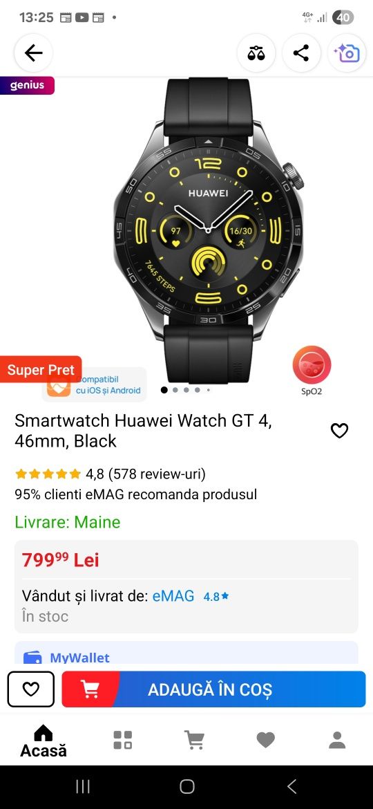 Smartwatch Huawei GT4