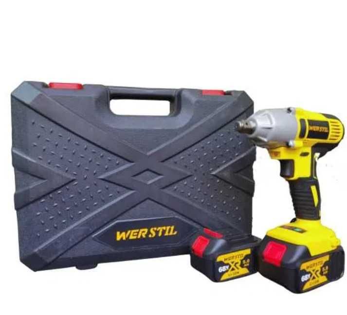 Професионален акумулаторен ударен гайковерт WERSTIL 68V 5AH 850Nm