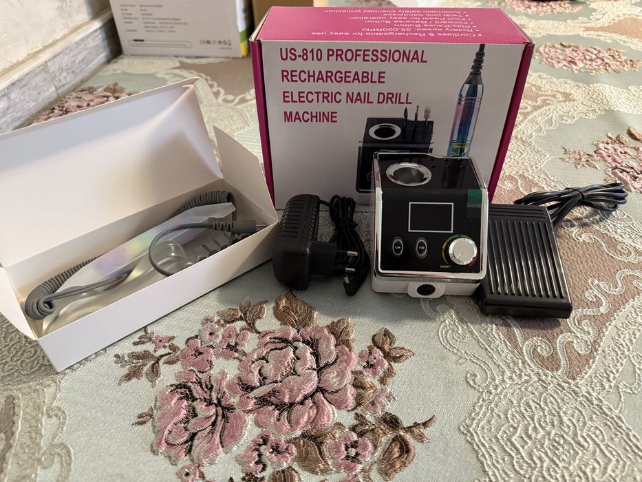 US-810 электро машинка для маникюра Работает от аккумулятора и сети