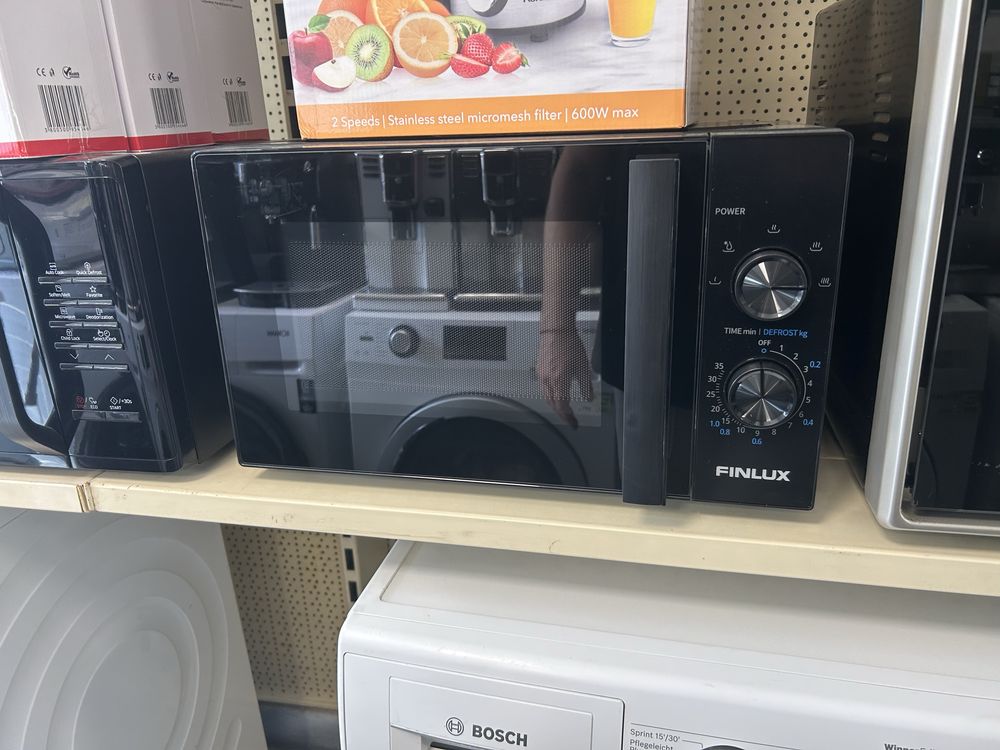 Чисто черна Микровълнова фурна Finlux-Финлукс 25 литра 800W