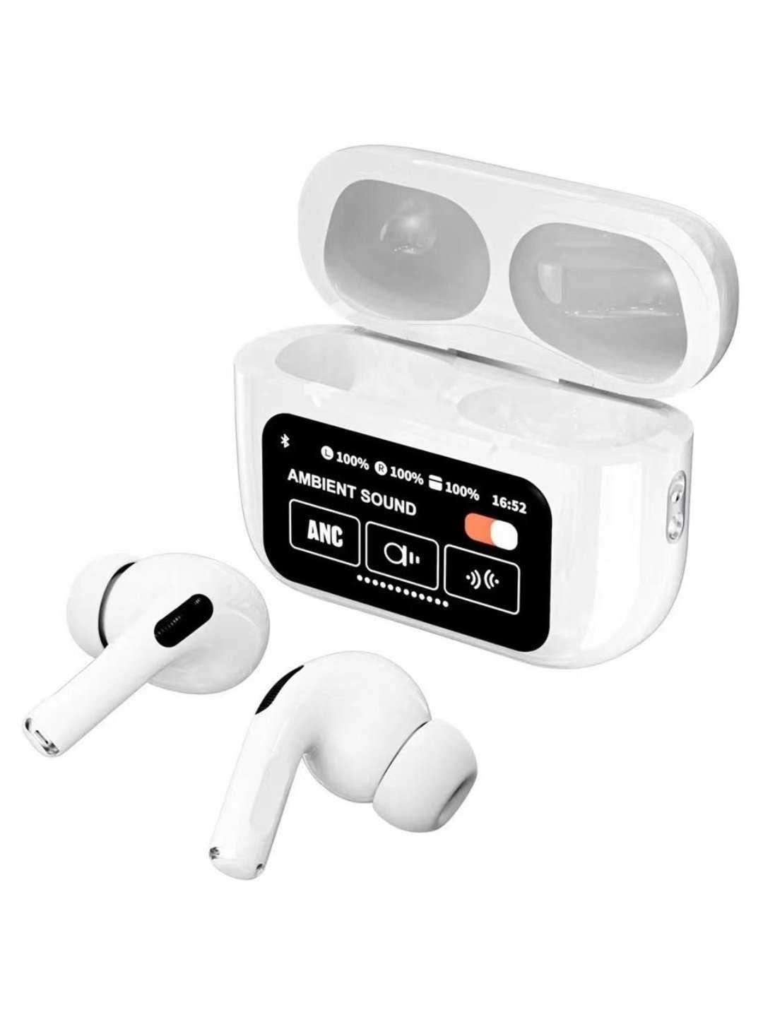 Simsiz quloqchinlar A9 Pods Pro 2 ANC,sensor ekranli naushnik + chehol