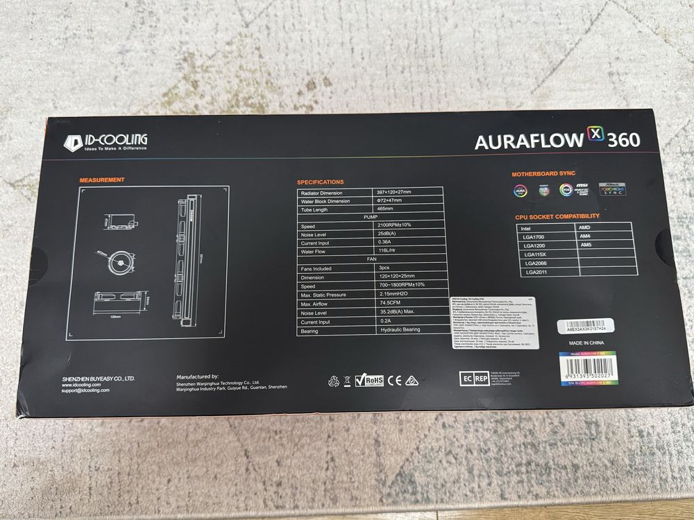 Водяное охлаждение AuraFlow X 360RGB