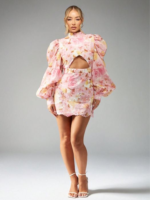 Missguided флорална рокля цветя нова памук