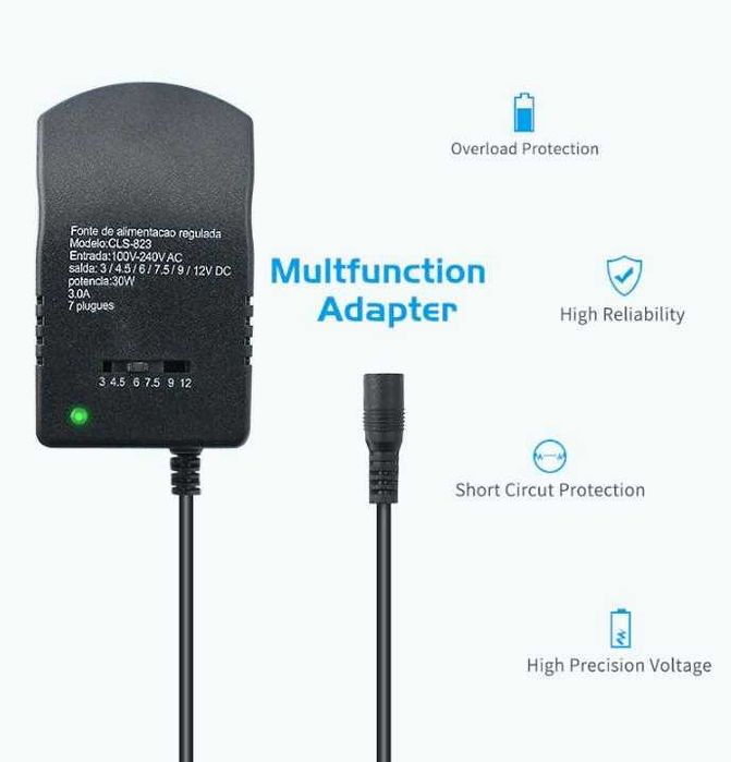 3V~24V Регулируемо Зарядно Универсално Захранващ Адаптер Потенциометър