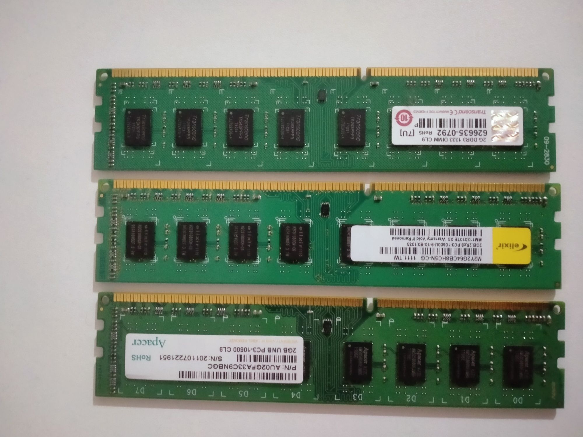 ОЗУ по  2Гб DDR3