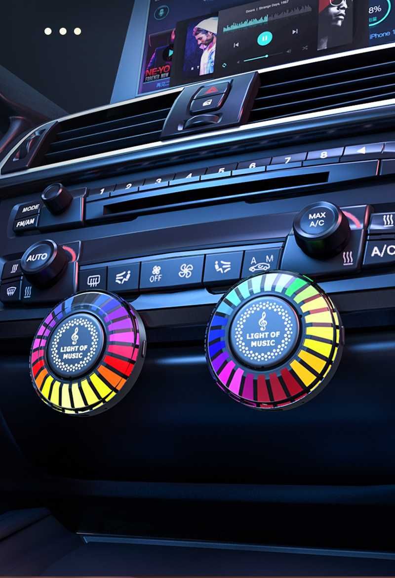 Odorizant auto iluminat RGB cu clips pentru prindere in grila si APP