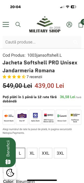 Jacheta softshell nouă jandarmi