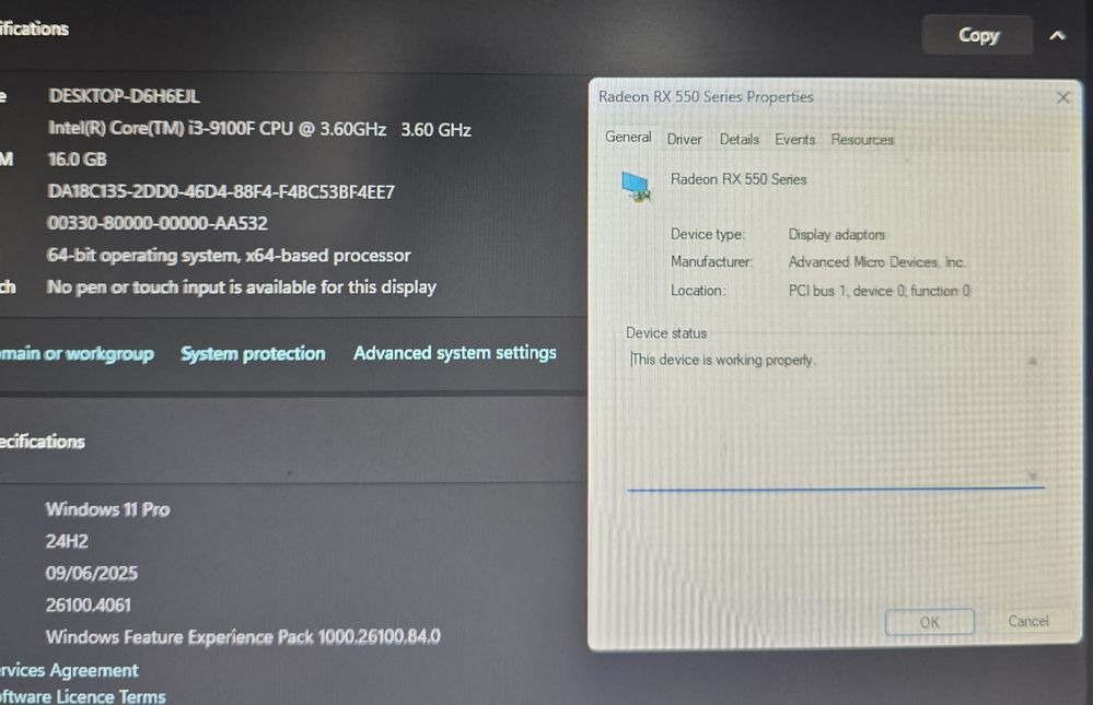 PC Gaming-Setup Complet-Refurbished: i3 9100f/ 16gb ram/ rx 550/ win11