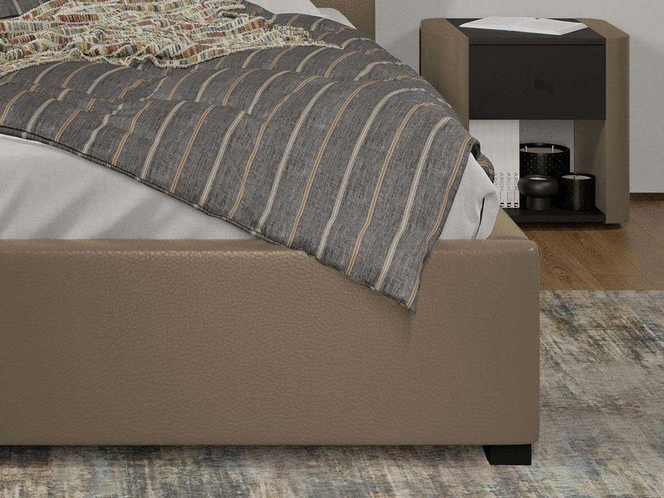 Pat tapitat Cico fix 170 x 114 C1 din piele/stofa Bej Nube 11